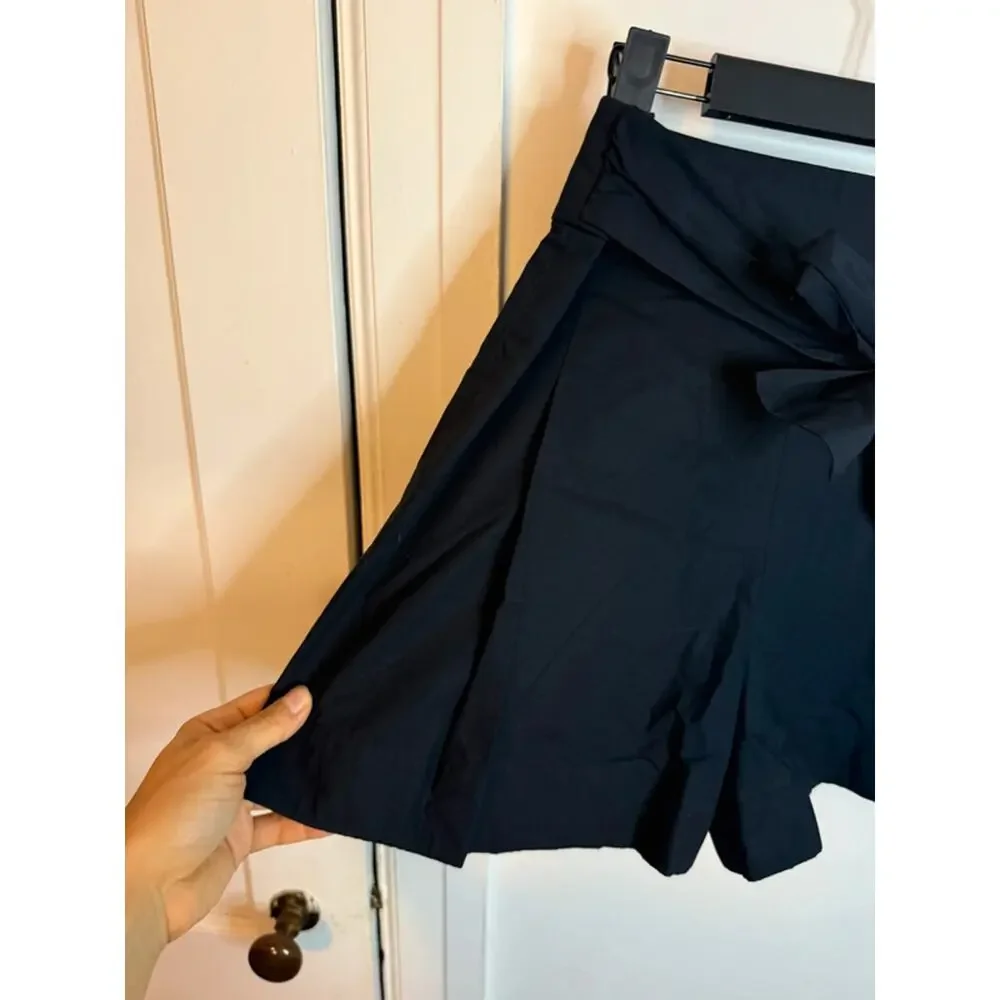 Nwt J.Crew Black Tie Waist Pleated Poplin Shorts